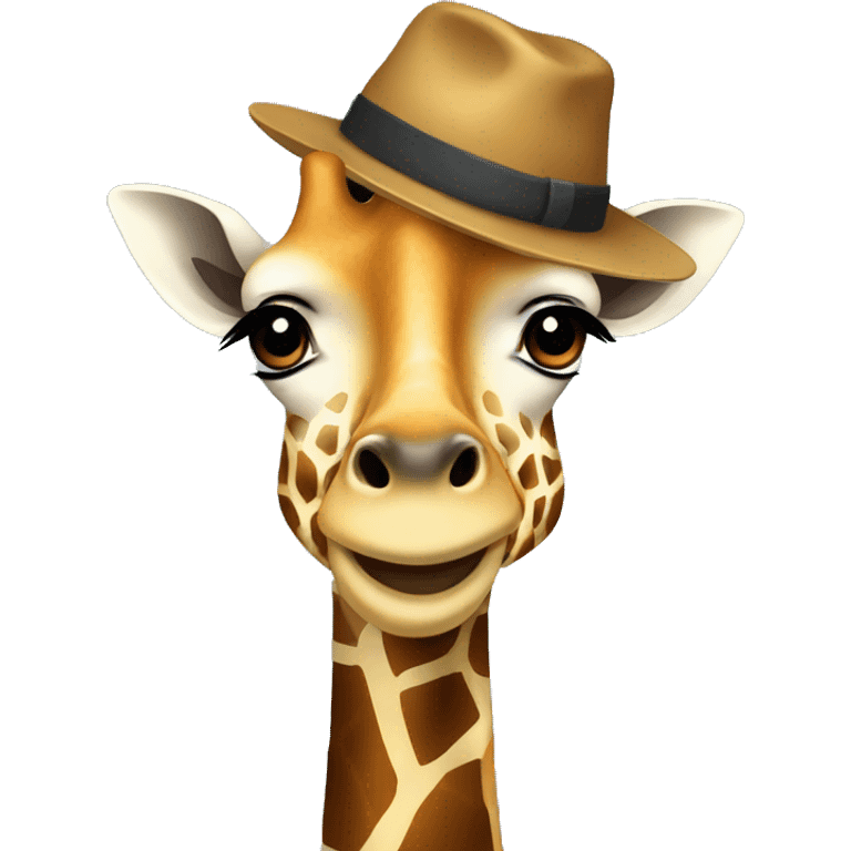 Giraffe wearing a hat emoji