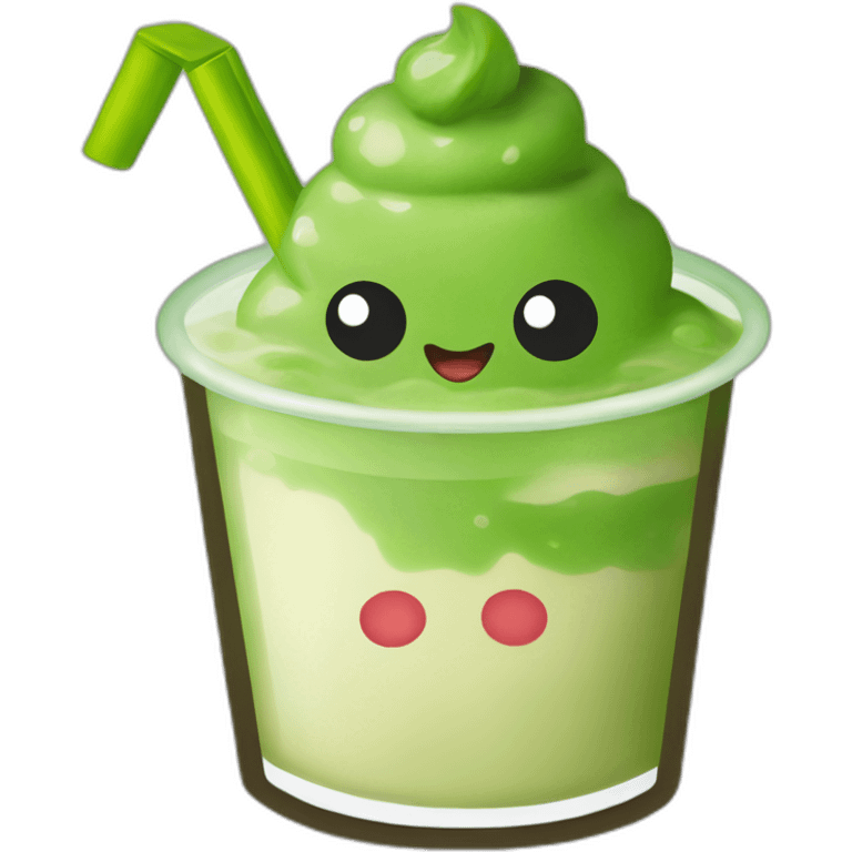 Matcha bubble tea emoji