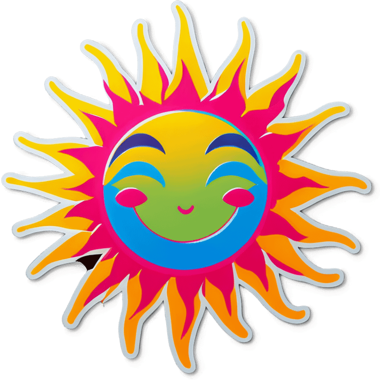 Pop art sun emoji