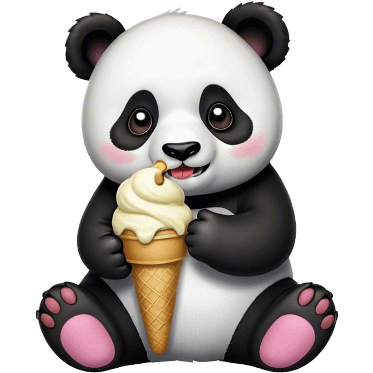 Panda eating ice cream emoji