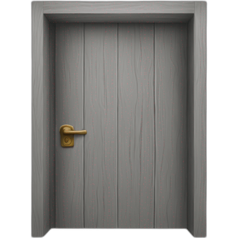 One gray wood open door perspective emoji