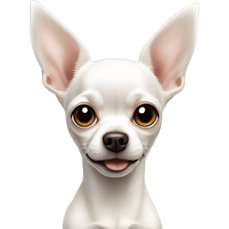 white Chihuahua with hanging ears  emoji