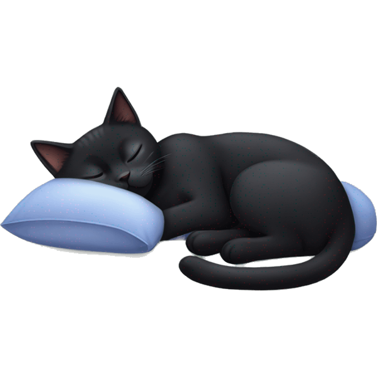 Sleeping black cat tranquility  emoji