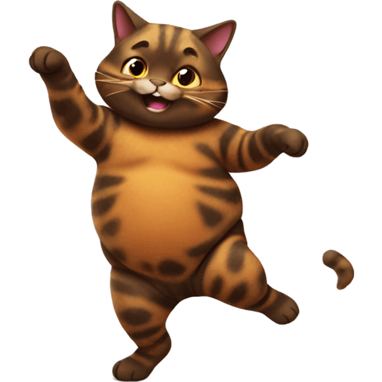 fat tortoiseshell cat dancing emoji