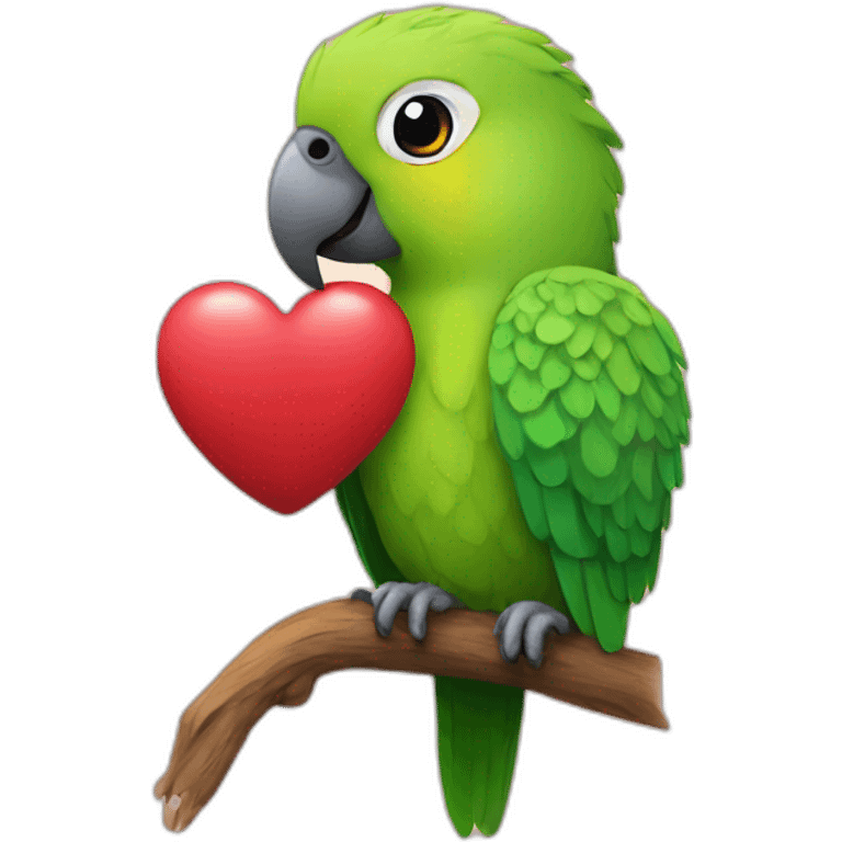 Small Parrot and heart emoji