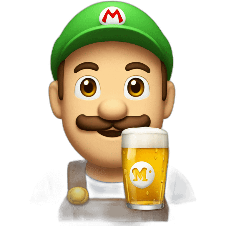 Mario qui boi une bière emoji