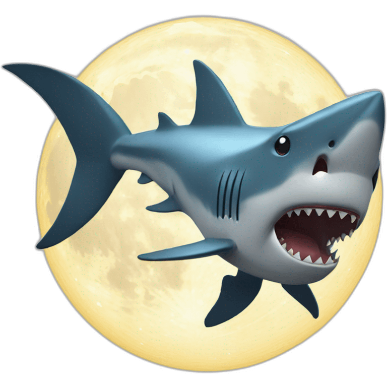 shark howling at the moon emoji