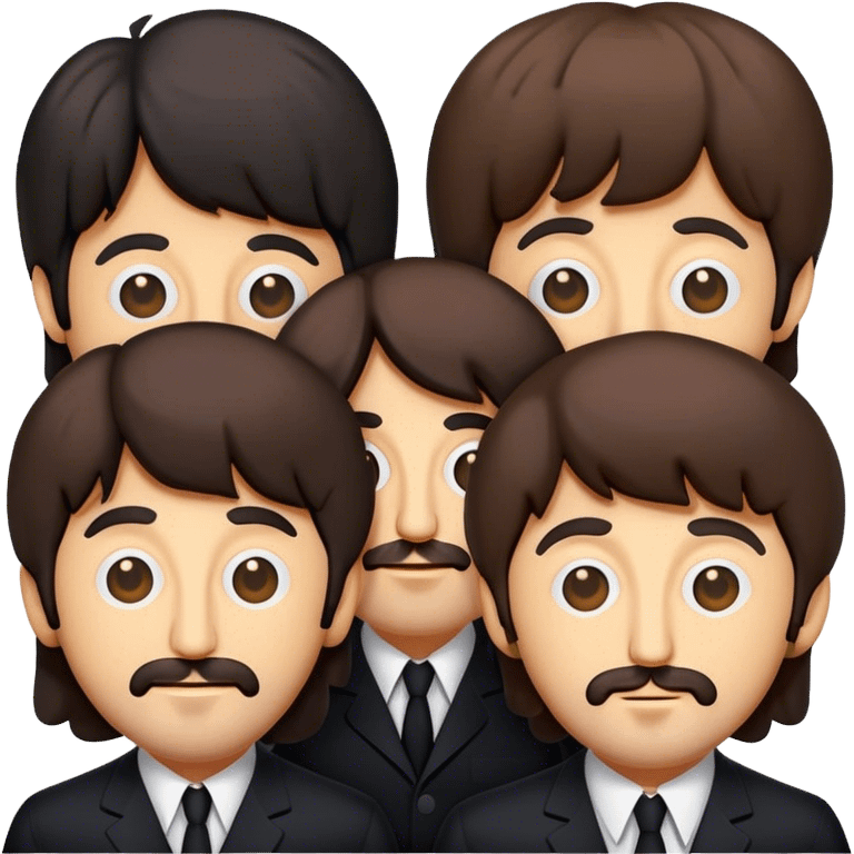 Cinematic Realistic The Beatles Pop Culture Emoji, showcasing an iconic, vibrant portrayal of the legendary band rendered with rich textures and nostalgic lighting that exude musical legacy. emoji