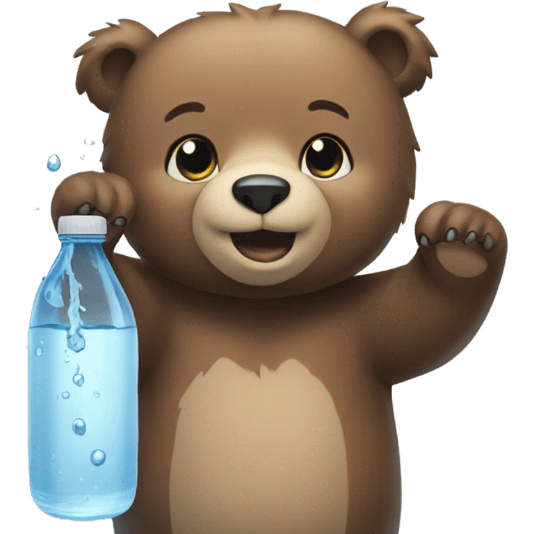 Bear with water in her hand emoji