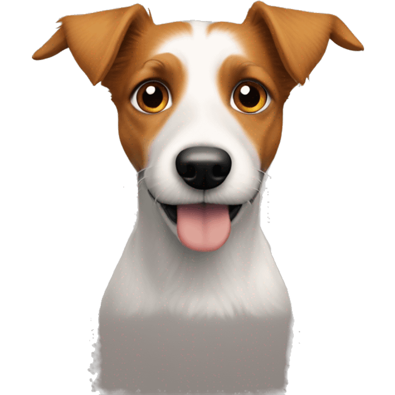 Long haired jack Russel, tan colour, mainly black, ginger face, ginger ears, ginger slegs emoji