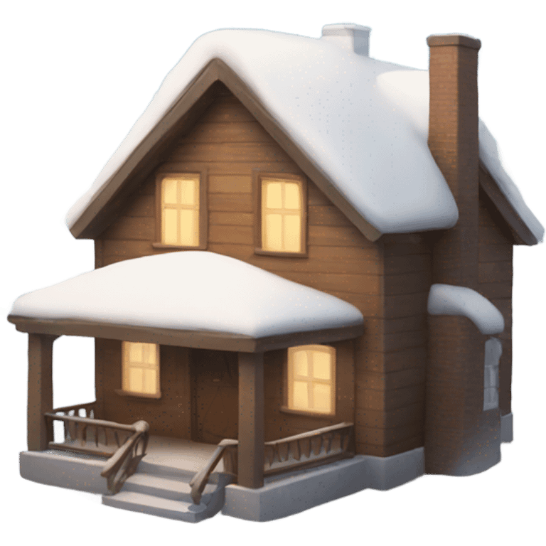 House with snow emoji