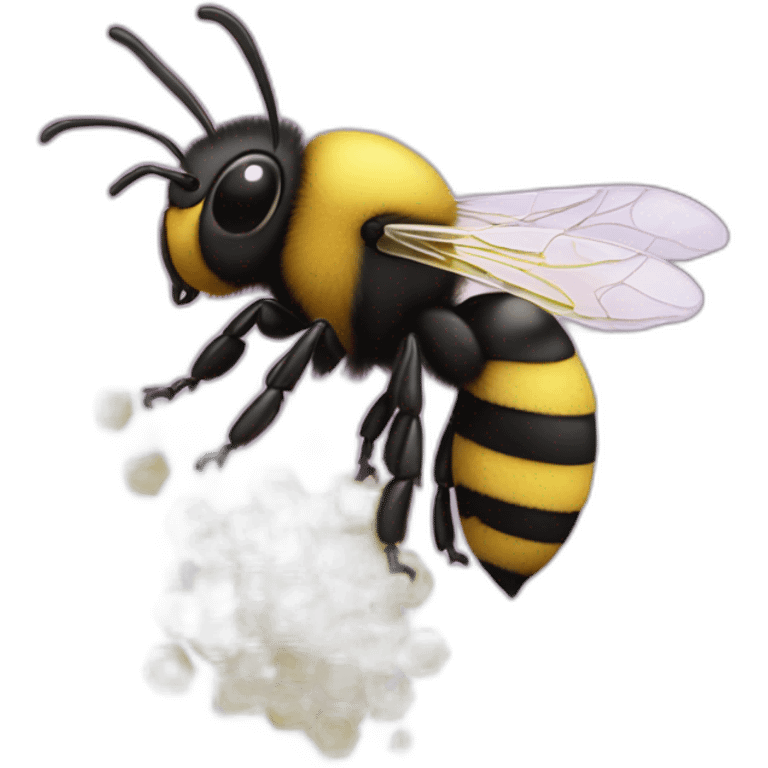 A bee wity confetti emoji