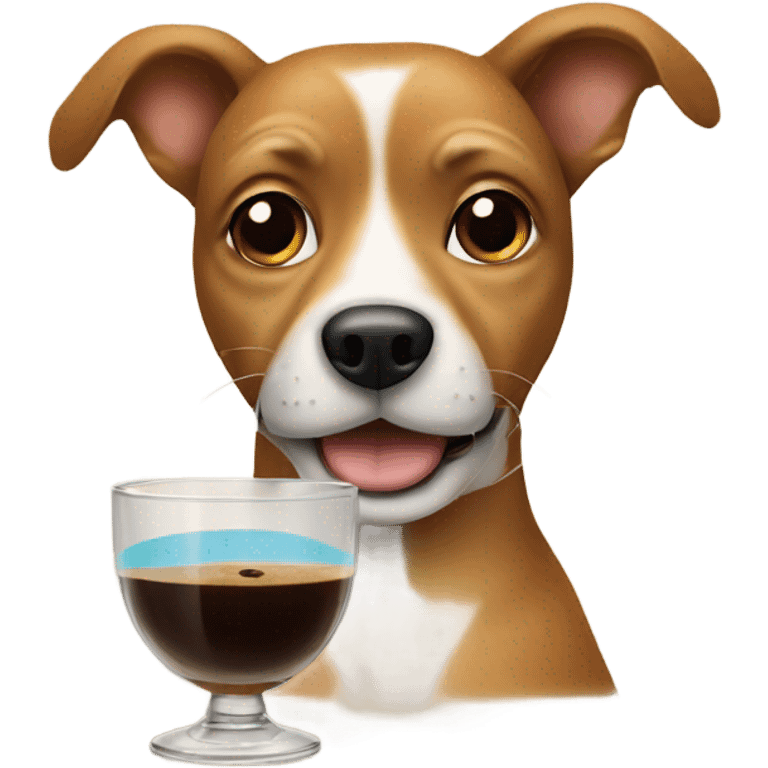 Dog drinking espresso martini emoji