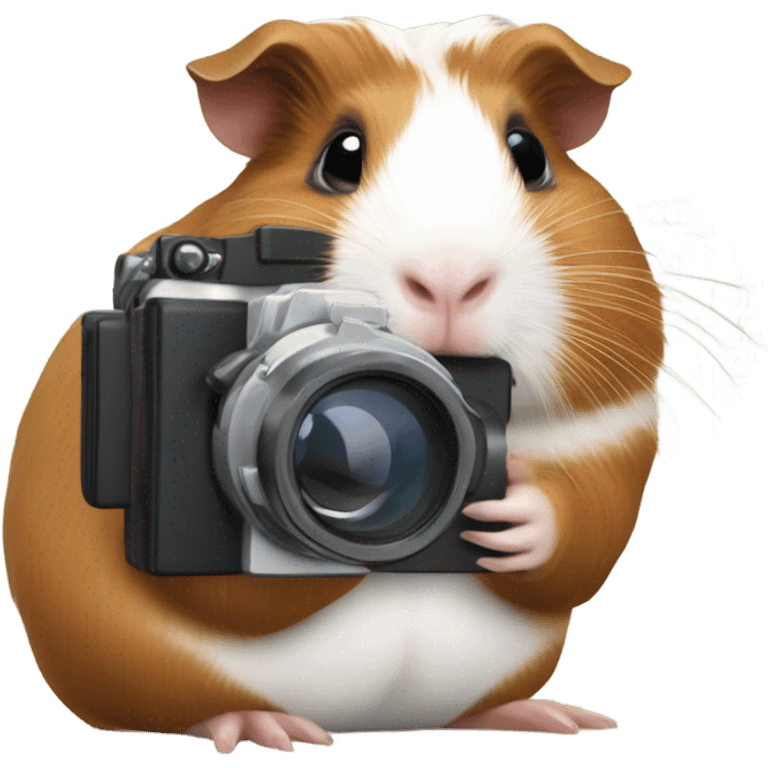 a guinea pig taking a photo emoji