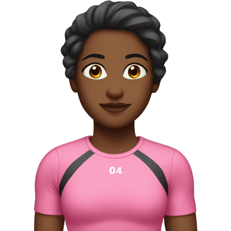 Khalyn in pink gym clothes emoji