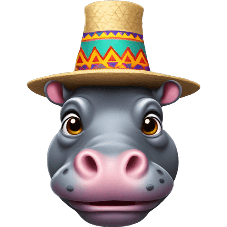 Hippo with a sombrero  emoji