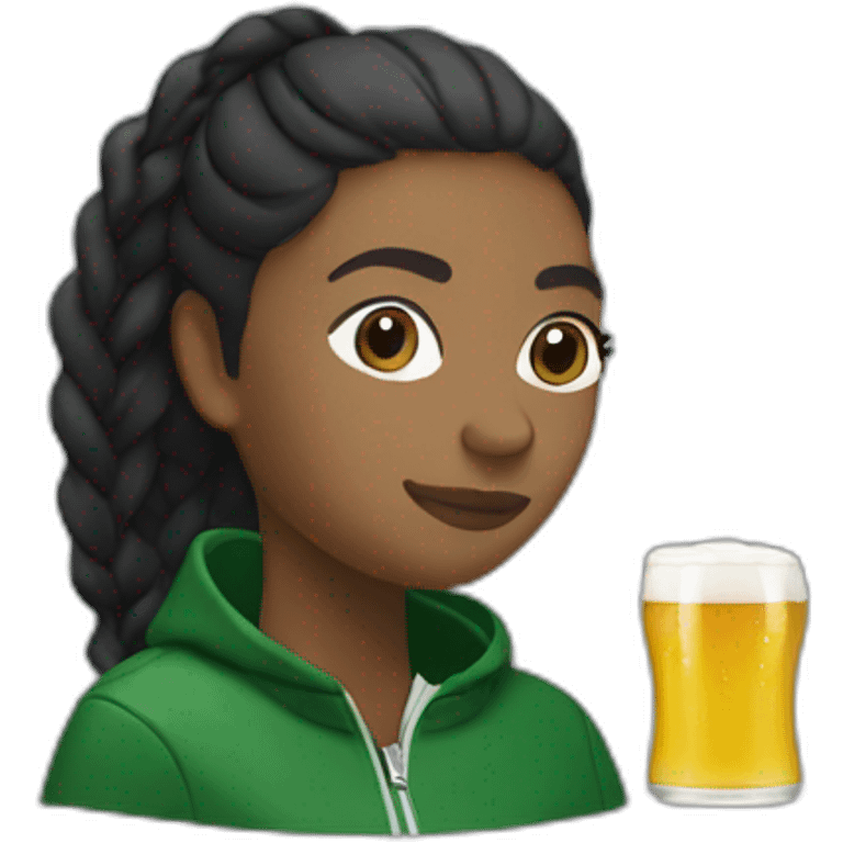 Lacoste black friends woman drinking beer with windbreaker emoji