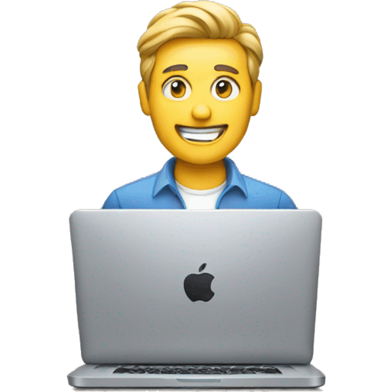 a man typing on a mac emoji