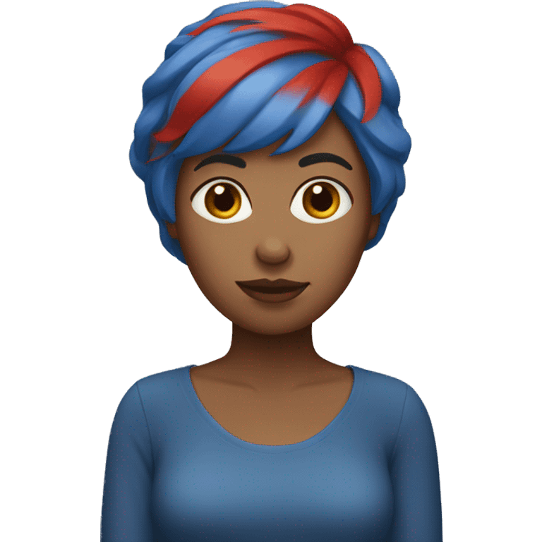 blue woman with red short hair emoji