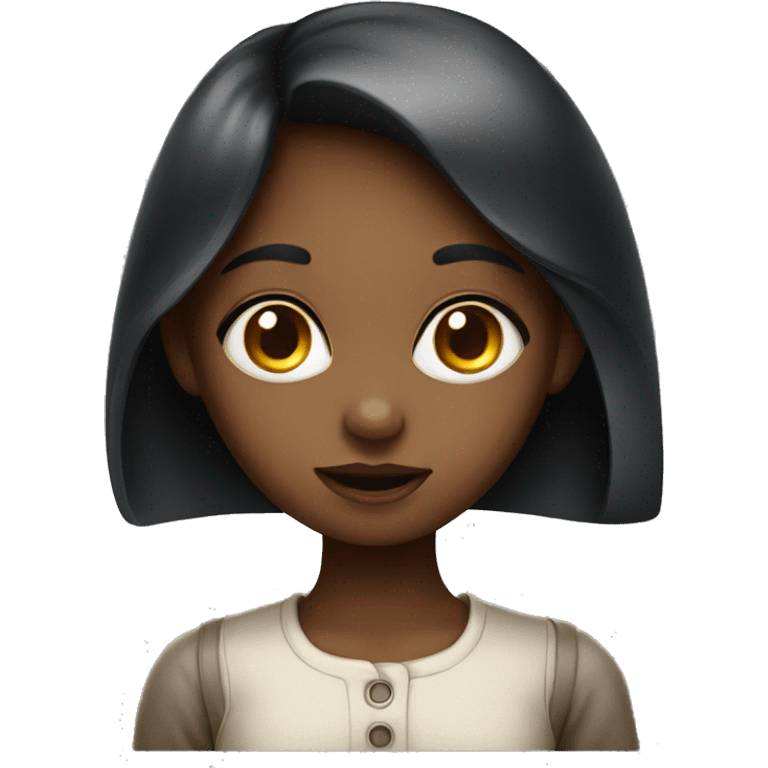 girl with big eyes and apple  emoji