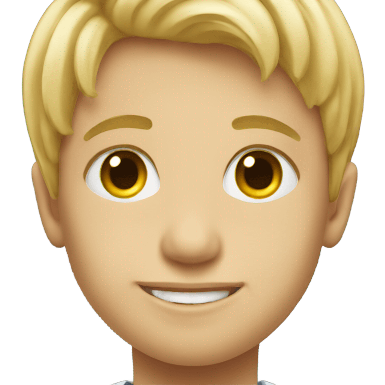 smiling blonde boy portrait emoji