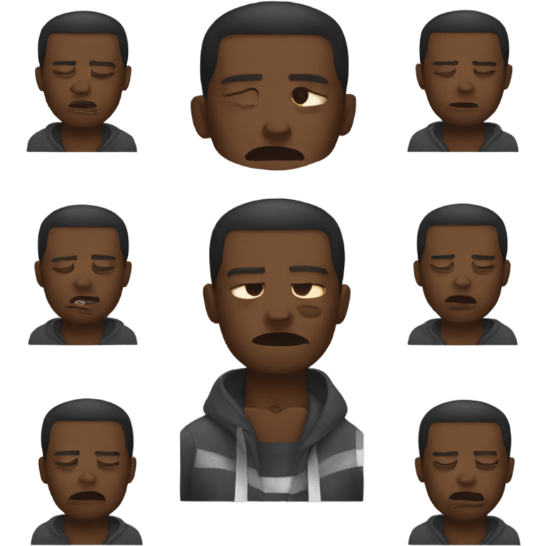 A black man crying emoji