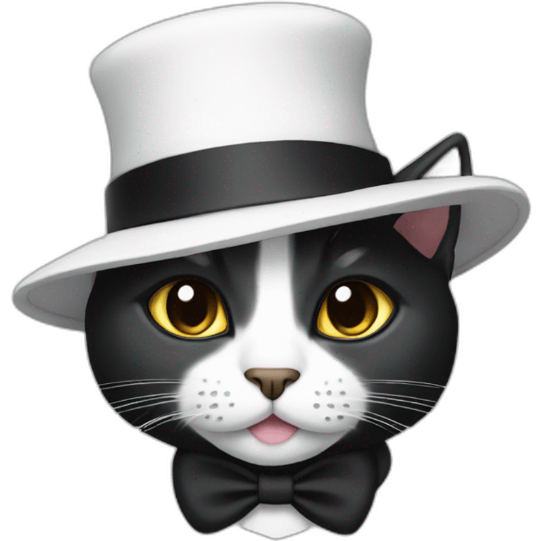 cat with white hat and black suit emoji