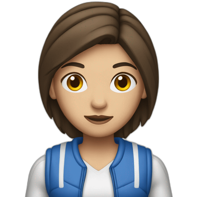 brunette female boxer with tennis outfit emoji