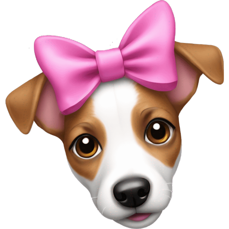 jack Russell with a pink bow emoji