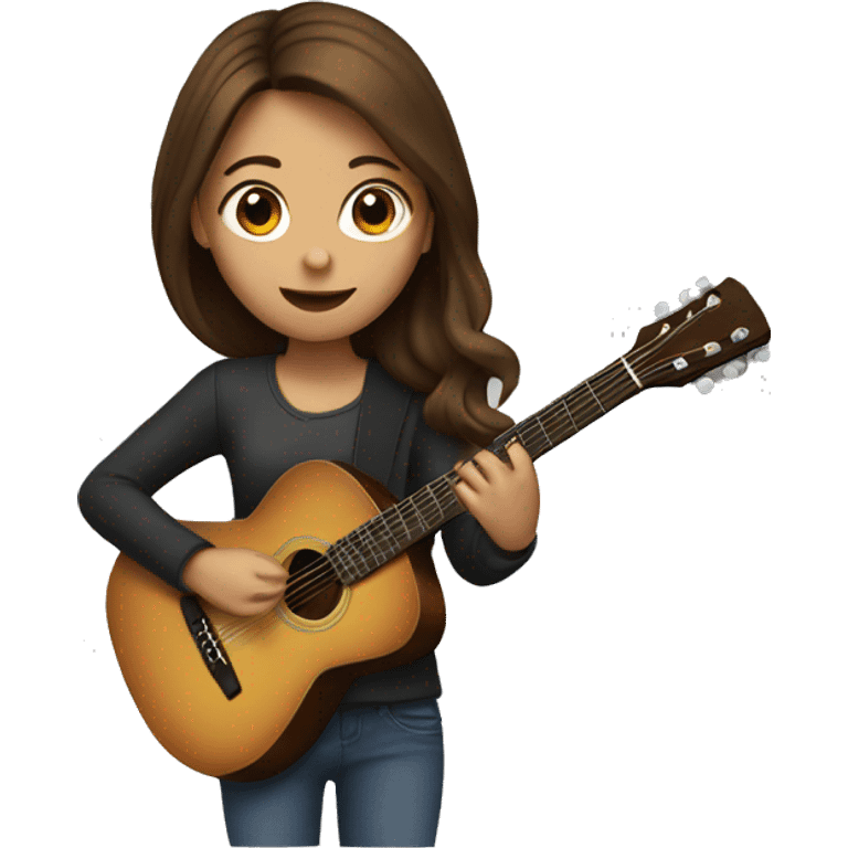 girl with brown hair playing guitar emoji