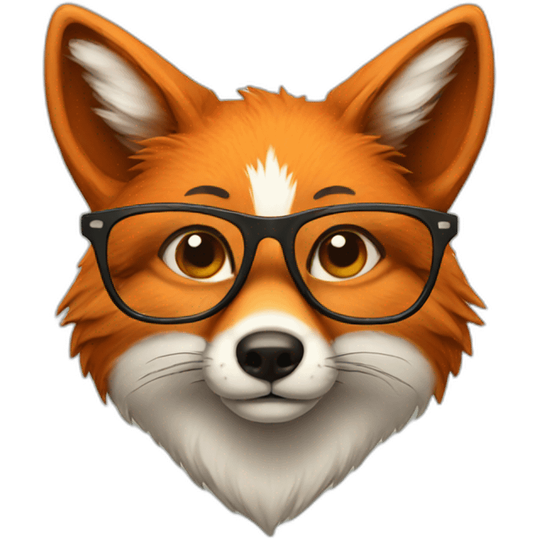 fox wearing glasses emoji