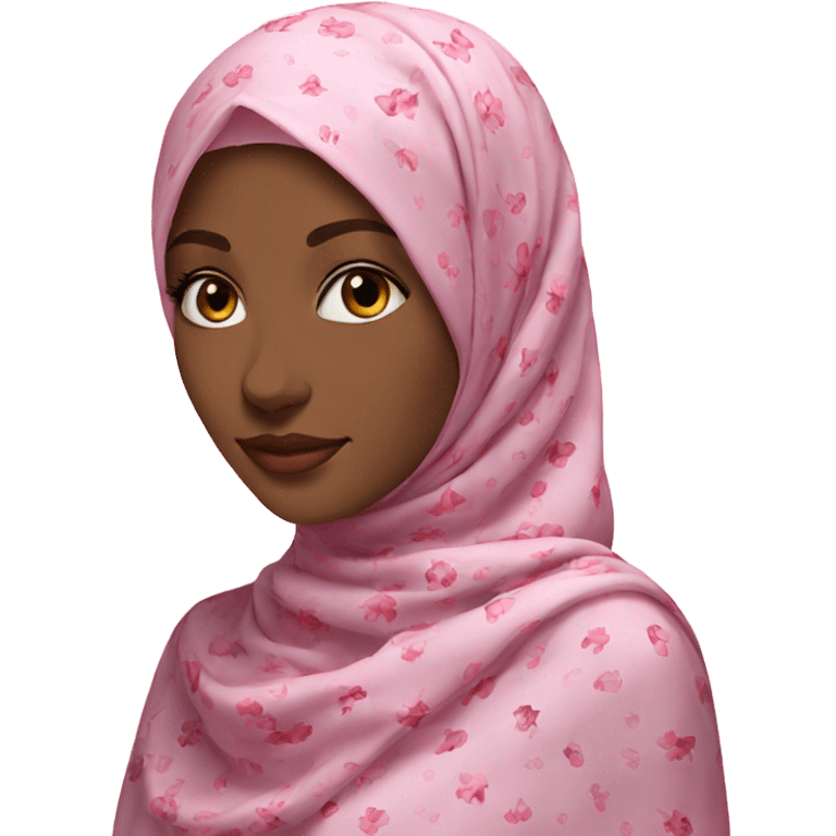 Pink flower patterned hijab emoji