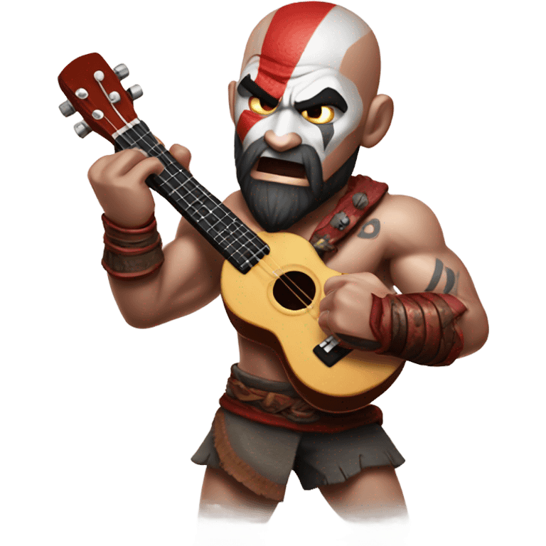 Kratos playing an ukulele emoji