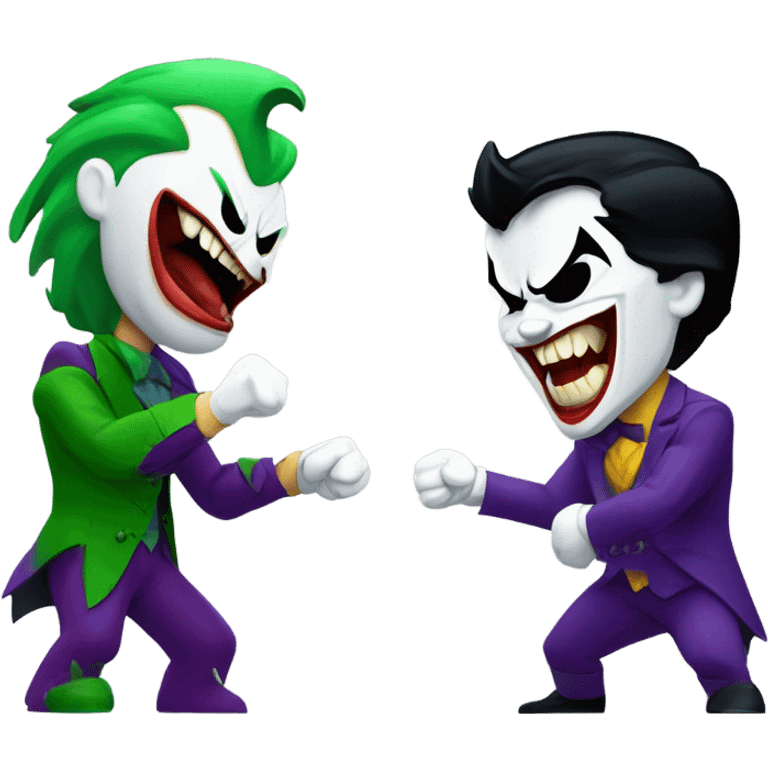 Joker fighting Batman emoji