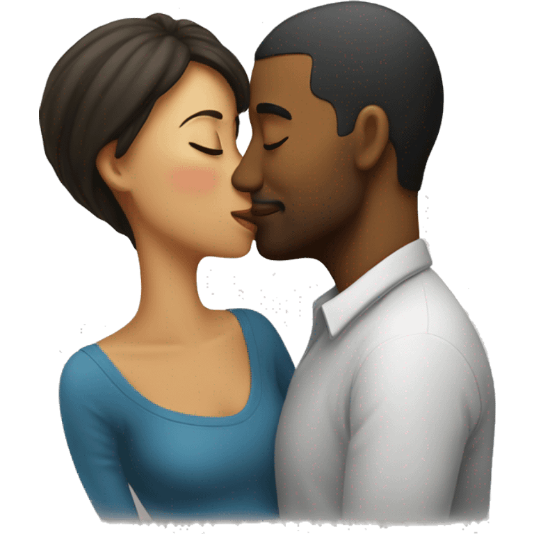 Man kissing woman emoji