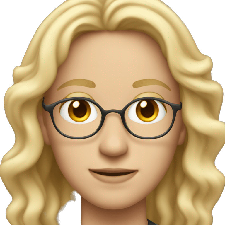 high school music teacher with a middle part and wavy hair blonde hair. emoji