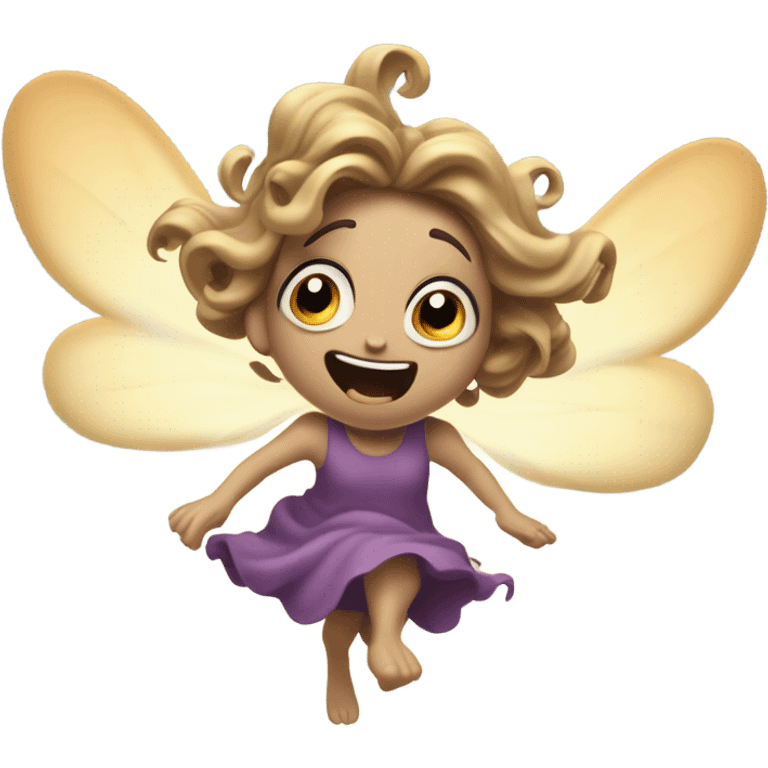 poop attacking a fairy emoji