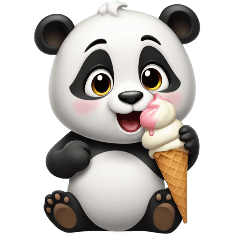 Panda eating ice cream emoji