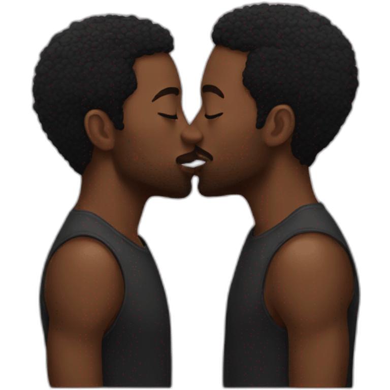 two black men kissing emoji