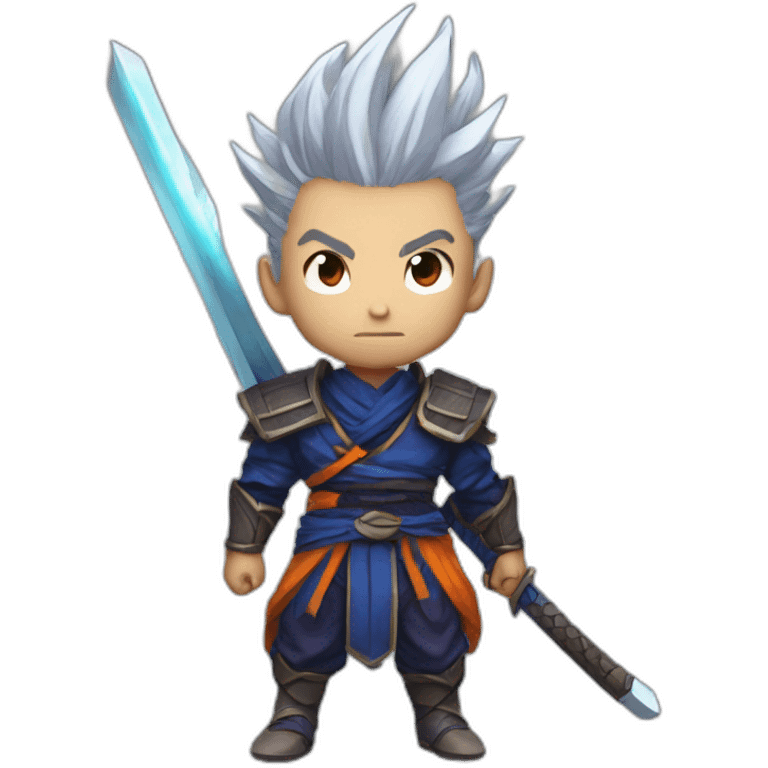 yasuo from lol with the style of dragon ball z emoji