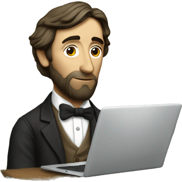 david thoreau on a laptop emoji