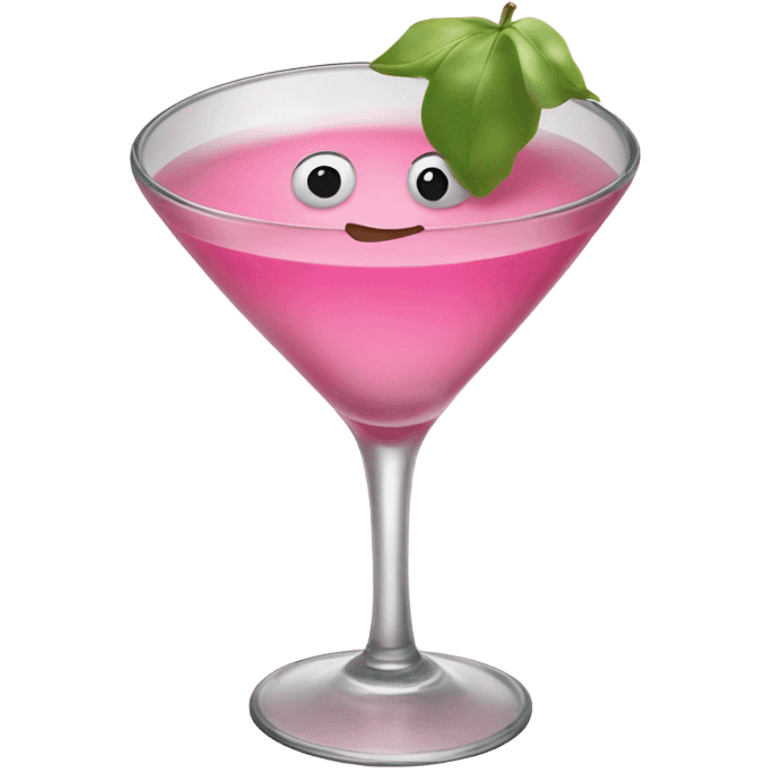 Smiling pink martini emoji