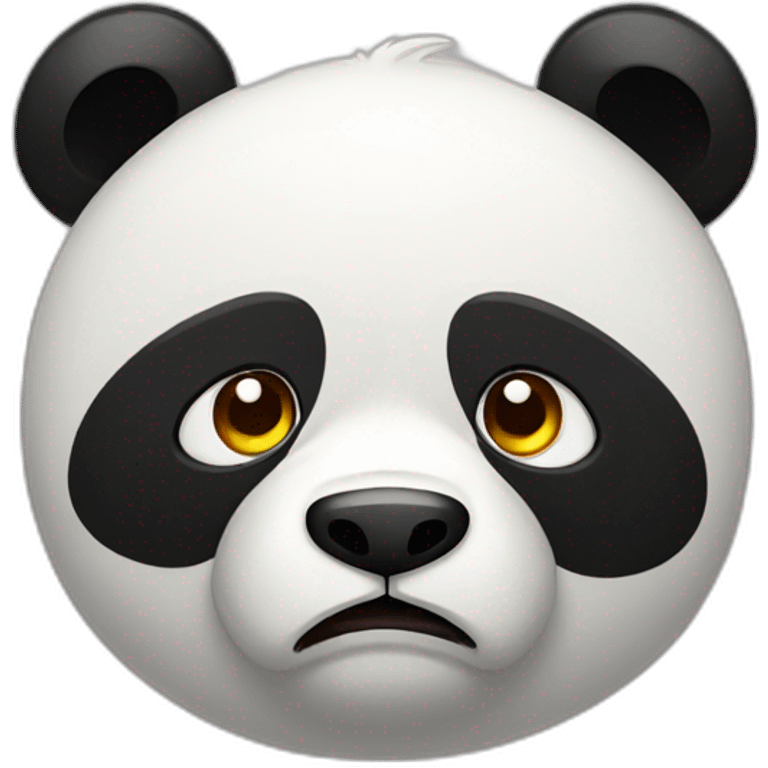 panda with slant angry eyes emoji