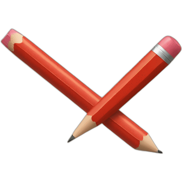 pencil with an red face emoji