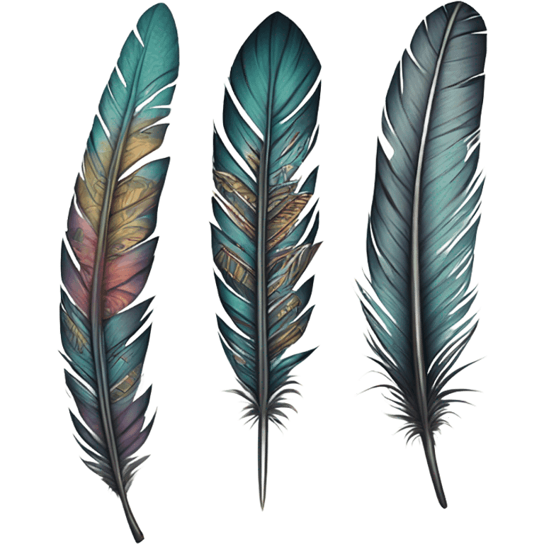 3 Feather tattoos emoji