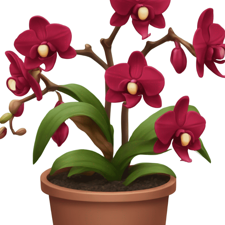 Orchidée rouge en pot emoji