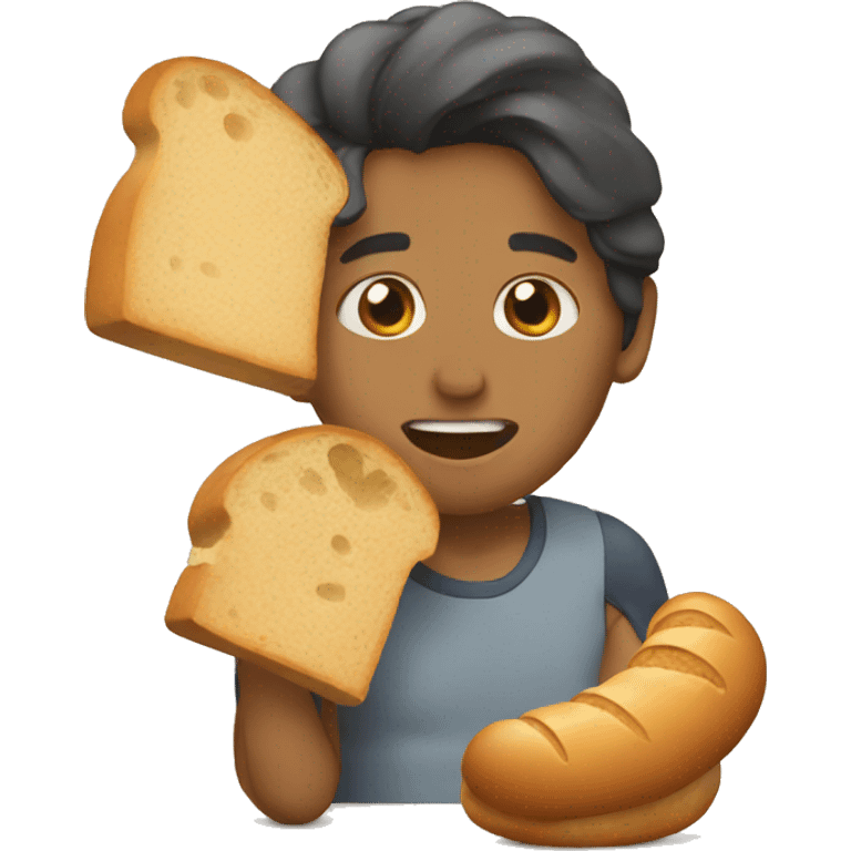 A emoji Eating bread  emoji