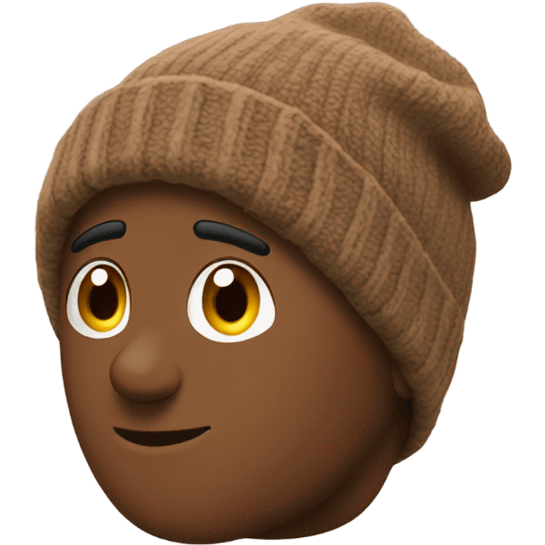 Brown oversized beanie hat emoji