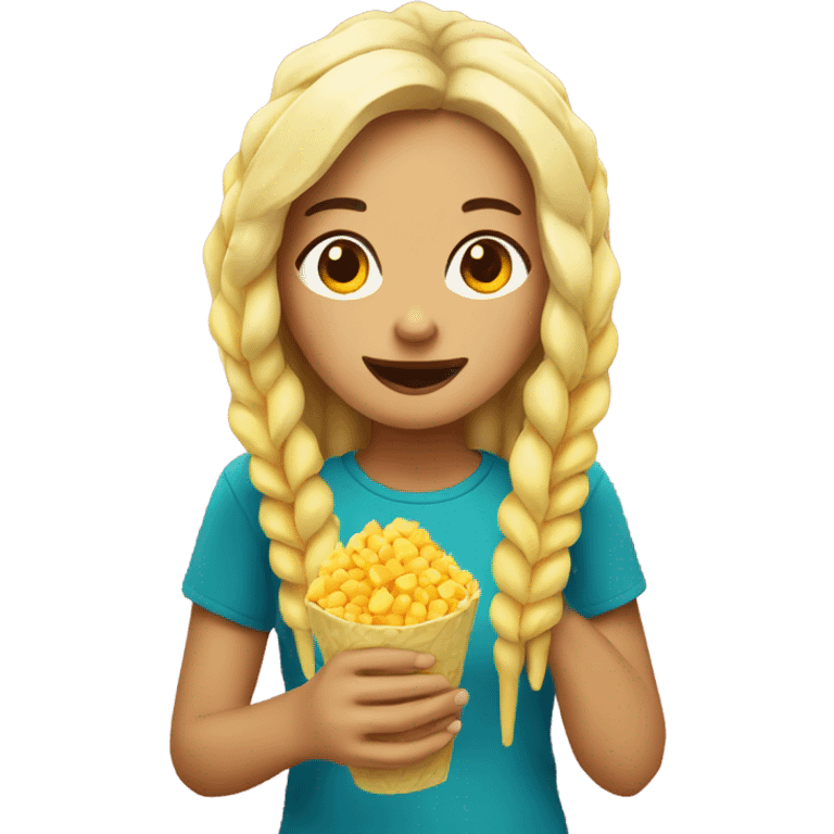 Girl eating elote emoji