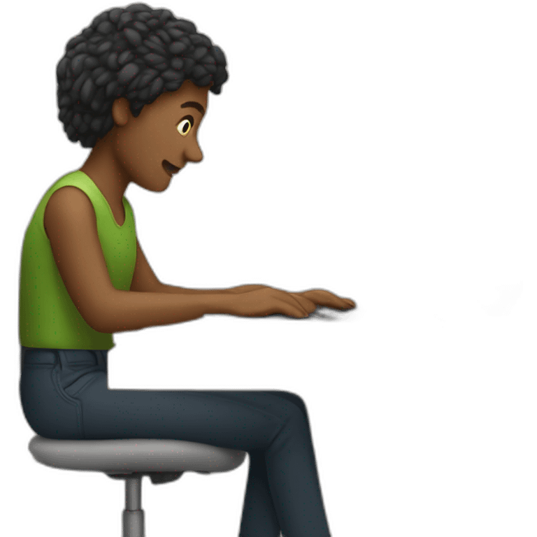 A person working on a desk with a laptop on it emoji